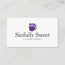 Carte de visite simple de cupcake diable violet