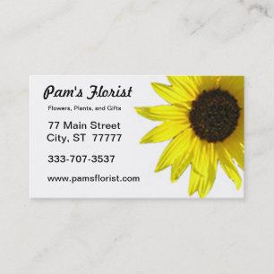 Carte de visite simple de fleur de tournesol