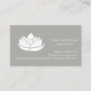 Carte de visite simple de fleurs de lotus blanc et