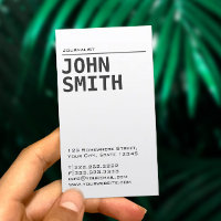 Carte de visite simple de journaliste blanc clair