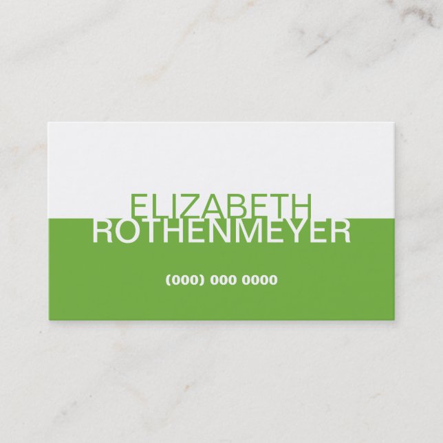 Carte de visite simple de panneau de vert de chaux (Devant)