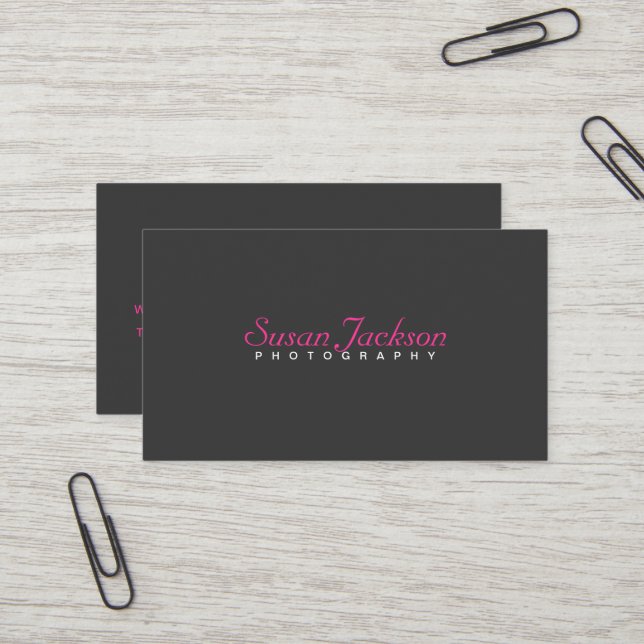 Carte de visite simple de photographe (Devant/Arrière en situation)