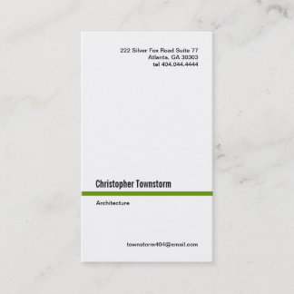 Carte de visite simple de verticale de Ligne Verte
