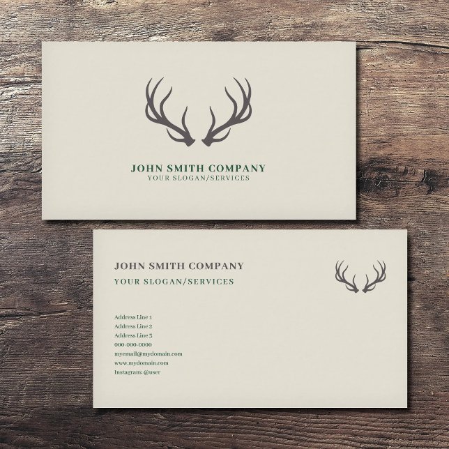 Carte De Visite Simple Deer Antlers (Simple Deer Antlers Business Card)