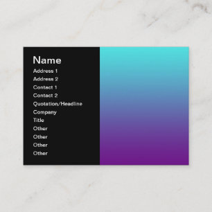 Carte De Visite Simple dégradé Arrière - plan Turquoise Bleu pourp