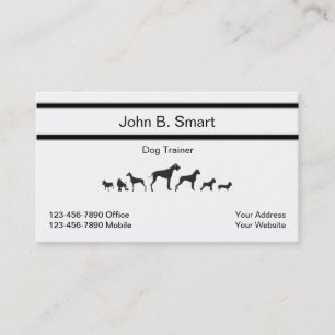 Carte de visite simple d'entraîneur de chien