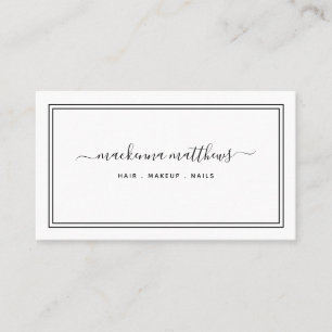 Carte De Visite Simple Design Signature Script Coiffure Stylo Salo