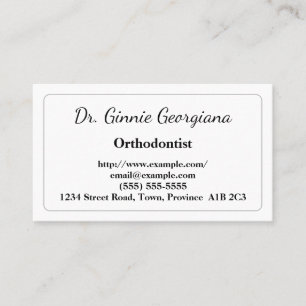 Carte de visite simple d'orthodontiste
