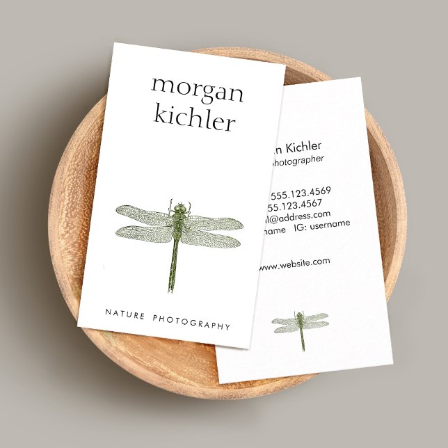 Carte De Visite Simple Dragonfly Nature Photographe professionnel (Créateur téléchargé)