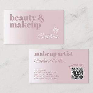 Carte De Visite Simple Dusty Rose Blush Rose White Calligraphie