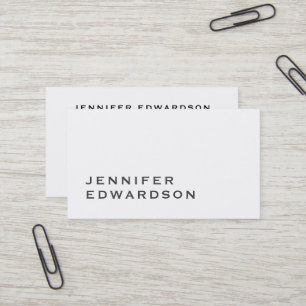 Carte De Visite Simple élégant blanc minimaliste professionnel