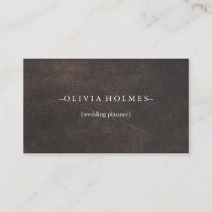 Carte De Visite Simple Elegant Brown cuir look professionnel