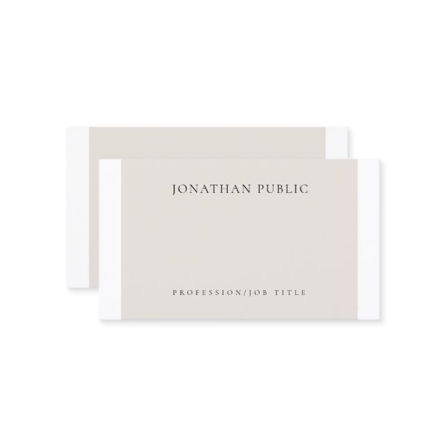 Carte De Visite Simple Elegant Creative Plain Professionnel Modern (Devant/Arrière en situation)