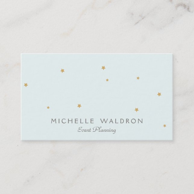 Carte De Visite Simple Elegant Cute Stars Event Planner Light Aqua (Devant)