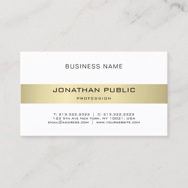 Carte De Visite Simple Elégant Design Moderne tendance Luxe Plaine (Devant)