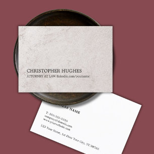 Carte De Visite Simple Elégant Faux Stone Texture Avocat à la Loi