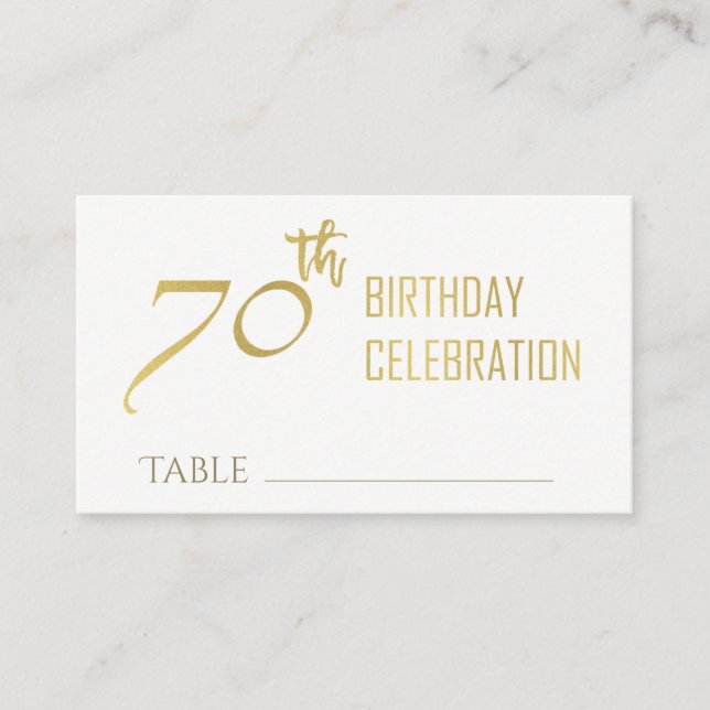 CARTE DE VISITE SIMPLE ÉLÉGANT GOLD GRAY TYPOGRAPHIE 70 ANNIVERSAI (Devant)