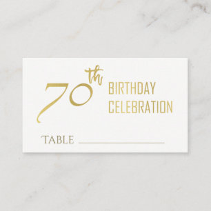 CARTE DE VISITE SIMPLE ÉLÉGANT GOLD GRAY TYPOGRAPHIE 70 ANNIVERSAI