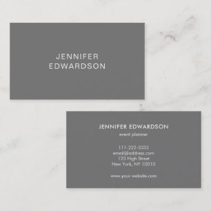 Carte De Visite Simple élégant gris minimaliste professionnel