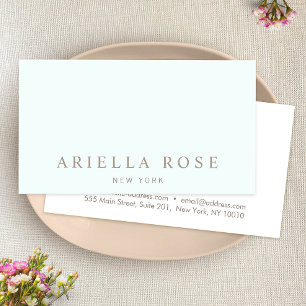 Carte De Visite Simple Elegant Light Aqua Blue Professional