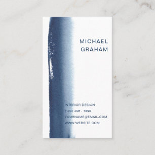 Carte De Visite Simple Elegant Marine bleu moderne
