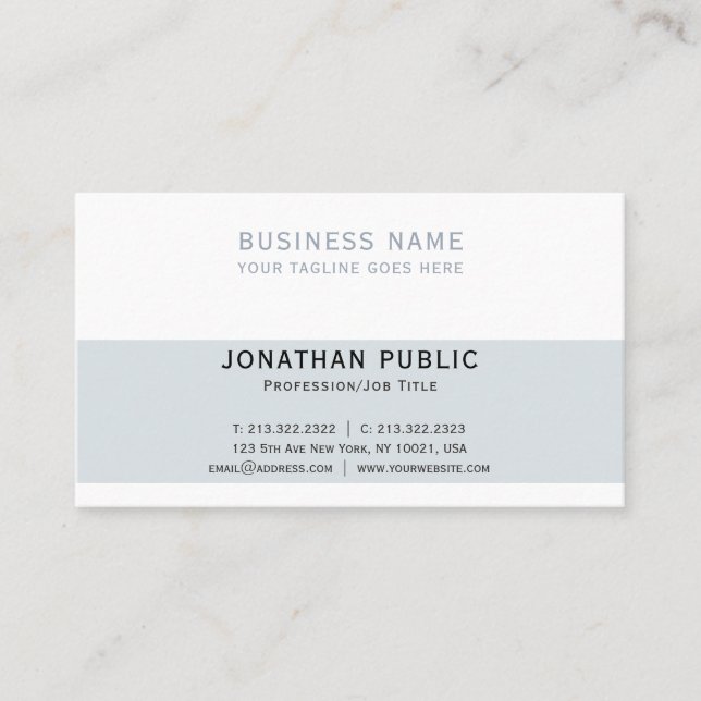 Carte De Visite Simple Élégant Moderne Professionnel d'entreprise (Devant)