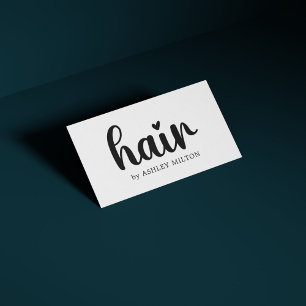 Carte De Visite Simple Elegant noir blanc Bold Hair Styliste