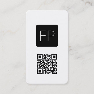 Carte De Visite Simple Elegant noir et blanc Consultant Monogramme