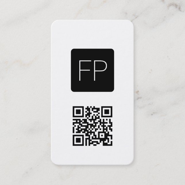Carte De Visite Simple Elegant noir et blanc Consultant Monogramme (Devant)