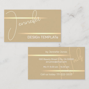 Carte De Visite Simple Elegant Or Golden Lines Siganture Luxe