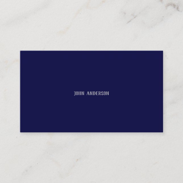Carte De Visite Simple Elegant professionnel bleu marine (Devant)