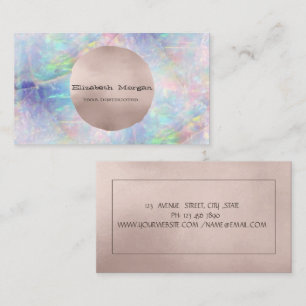 Carte De Visite Simple Elegant Rose Gold Cercle Opal
