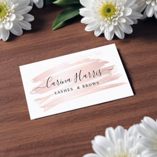 Carte De Visite Simple Elegant Rose Gold Foil Lashes and Brows