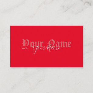 Carte de visite simple élégant rouge vieilles lett