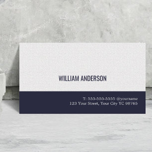 Carte De Visite Simple Elegant Texture Blanc Bleu Consultant