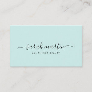 Carte De Visite Simple Elégant Turquoise Turquoise