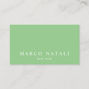 Carte De Visite Simple Elegant Vert Lumière Professionnel