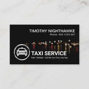 Carte De Visite Simple Élégante Lumière De Trafic Bokeh Taxi De Nu