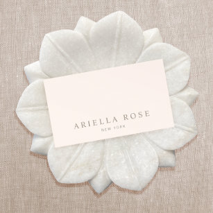 Carte De Visite Simple élégante rose pâle minimaliste professionne