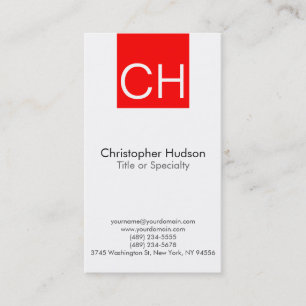 Carte de visite simple en bande rouge blanc