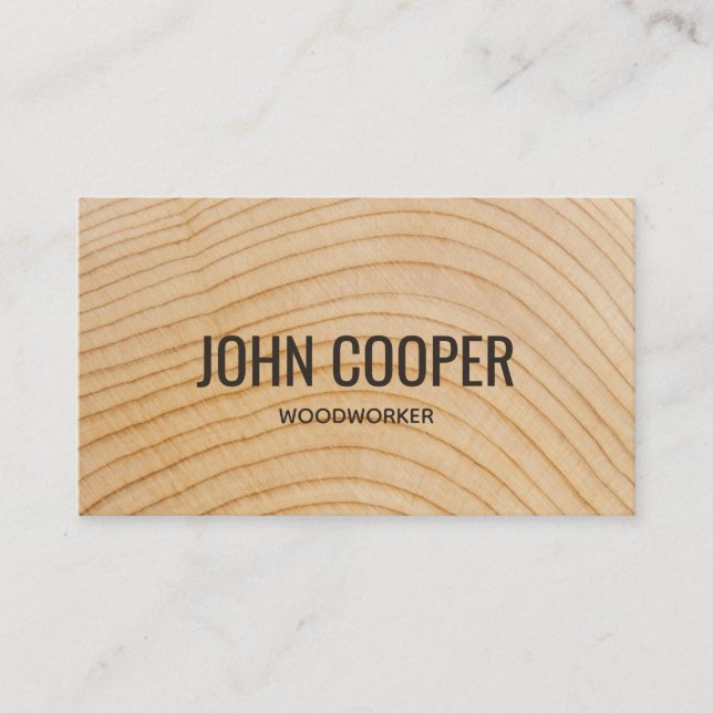 Carte De Visite Simple En Bois Charpentier Construction (Devant)