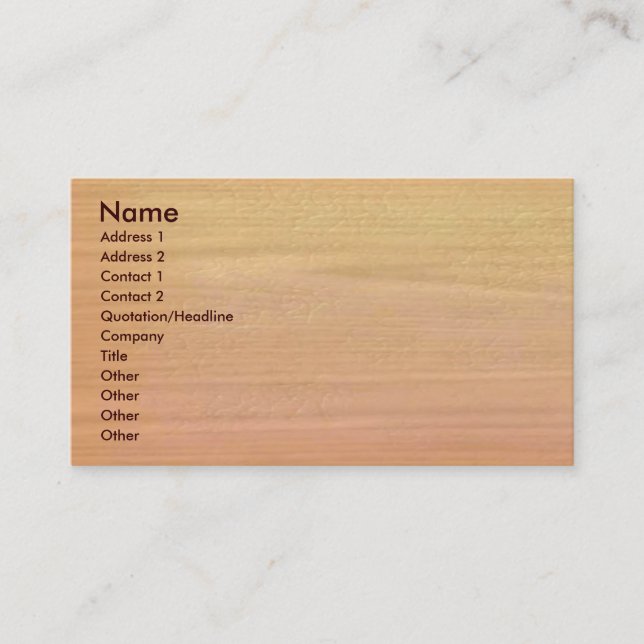 Carte de visite simple en bois d'érable (Devant)