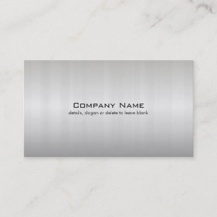 Carte de visite simple en métal brossé argent