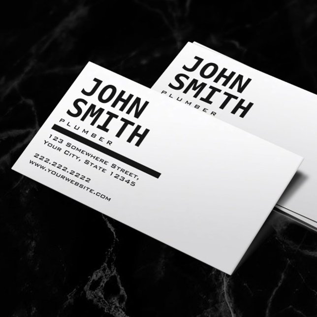 Carte de visite simple en noir et blanc (Créateur téléchargé)