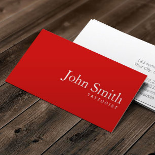 Carte de visite simple en tatouage rouge clair
