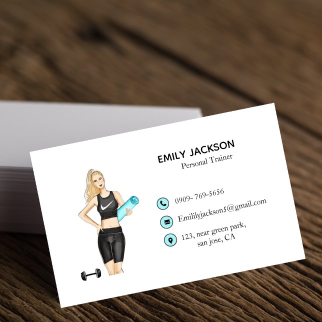 Carte De Visite simple, entraîneur personnel, moniteur de yoga (Créateur téléchargé)