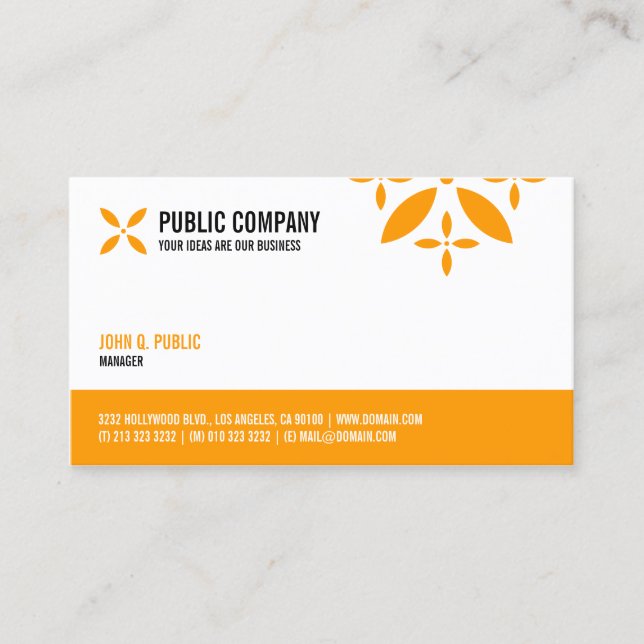 Carte De Visite Simple entreprise à un côté (Devant)