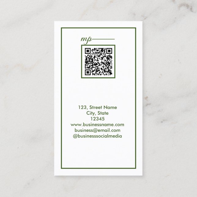 Carte De Visite simple entreprise ajouter un texte de nom (Dos)