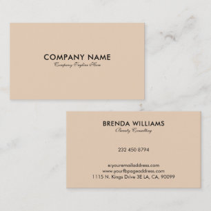 Carte de visite simple et beige clair