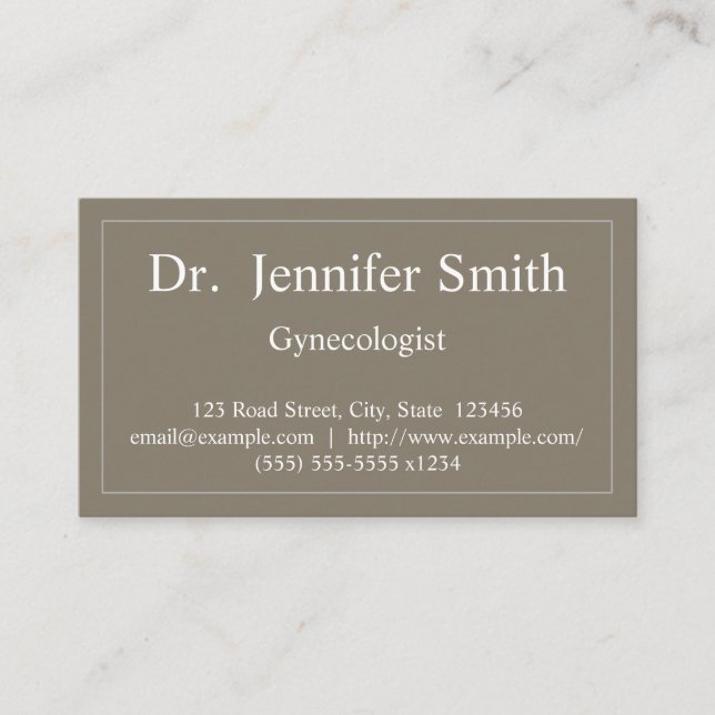 Carte de visite simple et chic de gynécologue (Devant)